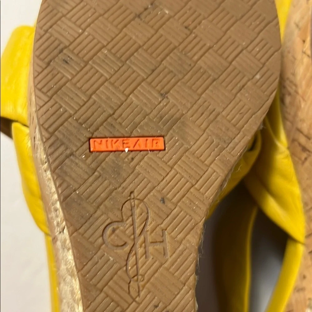 ☀️EUC Cole Haan Yellow Wedge Sandals size 8 ☀️ Cole Haan Yellow Wedge Sandals